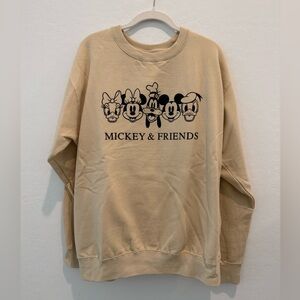 Disney Mickey & Friends Tan Sweatshirt NWOT